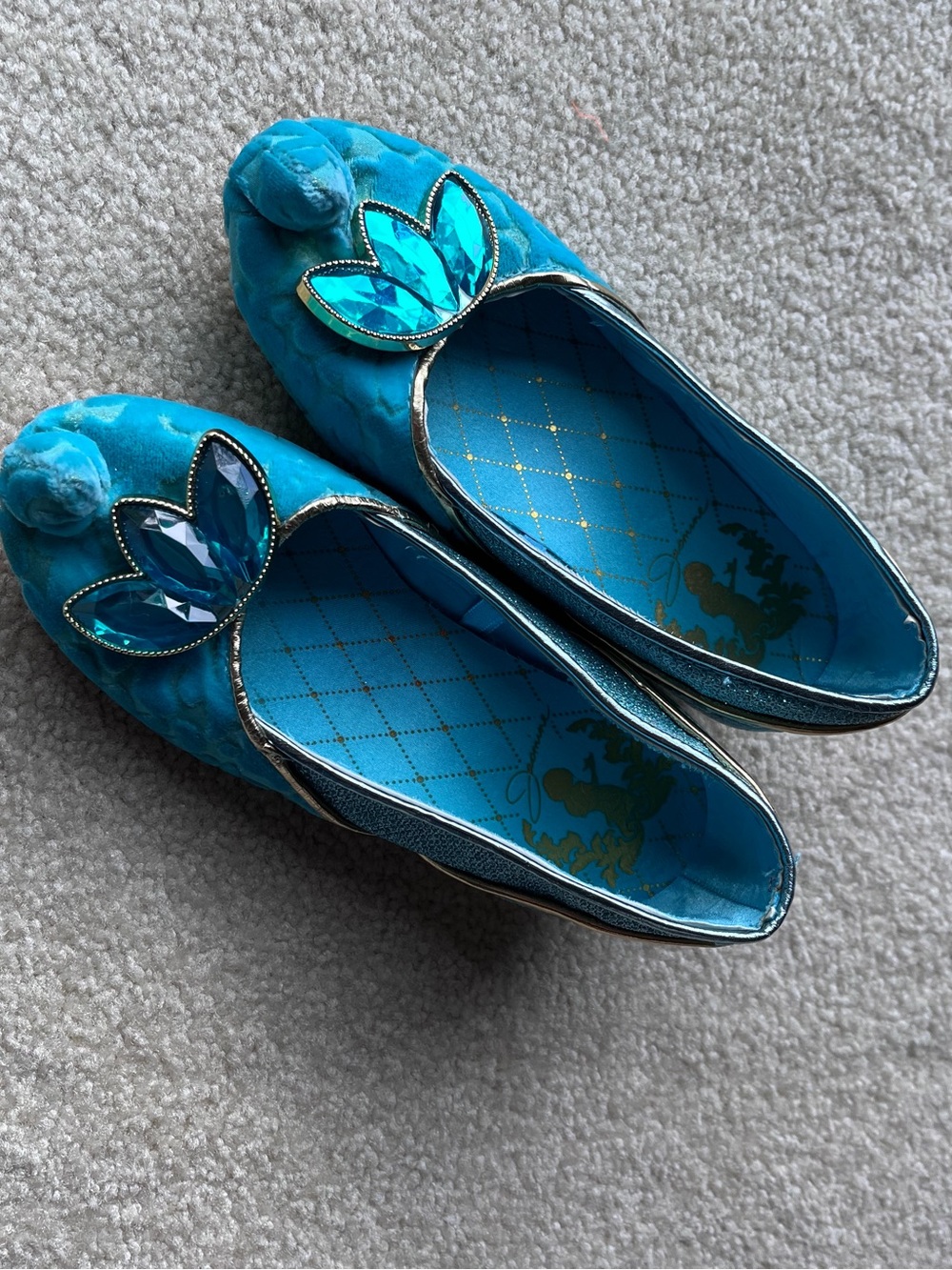 Disney Store Blue Princess Jasmine Shoes Girls Size 11-12